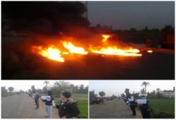 قطع الطريق الزراعي بحوش عيسى رفضًا لإحالة 218 معتقل سياسي للقضاء العسكري