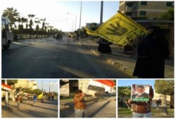 سلسلة بشرية صباحية لأهالي ‫‏برج العرب‬ رفضًا للحكم العسكري