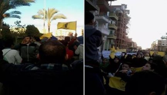 مسيرة لثوار دمياط الجديدة للتنديد بالانقلاب العسكرى