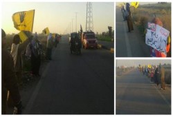 سلسلة بشرية لرافضي الانقلاب بكفرالشيخ رغم برودة الجو