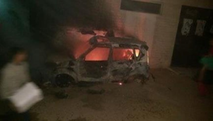 مجهولون يضرمون النار فى سيارة قيادى فى حزب النور بشمال سيناء