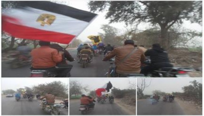 المنوفية : ثوار شبين الكوم ينظمون مسيرة حاشدة بالدراجات البخارية رغم الشتاء وبرودة الجو