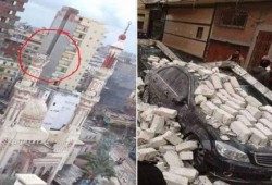 رياح الشتاء تتسبب في إنهيار مئذنه مسجد بن خلدون بالإسكندرية