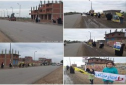 الشرقية: سلسلة بشرية من امام قرية العدوة مسقط الرئيس ضد حكم العسكر