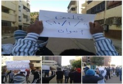 ثوار غاضبون يقطعون طريق كورنيش النيل بأسوان