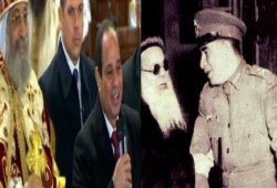 بالصور .. فضيحة للكنيسة والإعلام:"نجيب" أول من زار الكاتدرائية وليس السيسي