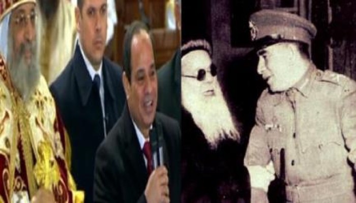 بالصور .. فضيحة للكنيسة والإعلام:"نجيب" أول من زار الكاتدرائية وليس السيسي