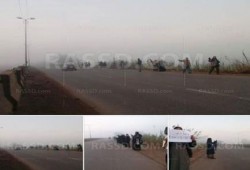 سلسلة بشرية مناهضة للانقلاب على طريق أجا- ميت غمر بالدقهلية