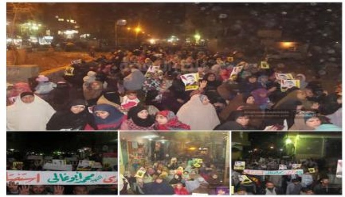 مسيرة ليلية لرافضي الانقلاب بالمنصورية بالجيزة