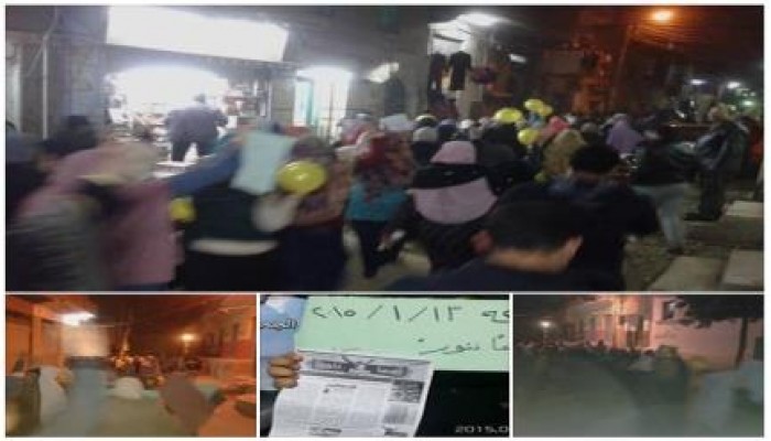 مسيرة ليلية بالخانكة تدعو للحشد في 25 يناير