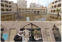 البحيرة: المعهد الأزهرى بدمنهور يغرق بمياه الأمطار