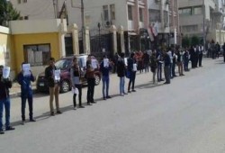 " إلا رسول الله" سلسلة بشرية لشباب الفيوم للرد على الصور المسيئة