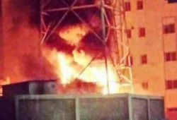 مجهولون يضرمون النيران بمحول كهرباء شركة مياه الشرب بالمحلة الكبرى