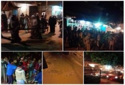 الأقصر: أهالي الضبعية يقطعون الطريق الرئيسي بالقرية بعد غرقها بالمياه