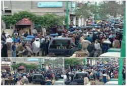 البحيرة: أهالي المحمودية بالبحيرة يحتشدون أمام قسم الشرطة بـ"الأنابيب"