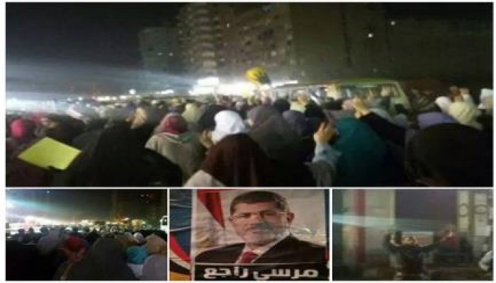 مسيرة ليلية بشبرا الخمية ضد العسكر وسط ترحيب من الأهالي