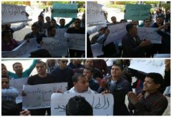 بالصور .. وقفة لطلاب خدمة اجتماعية بأسوان رفضًا لقرارات تعليم الانقلاب