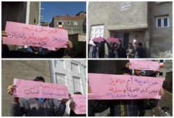 بالصور .. حركة " ضنك " تتحدى الأمن وتنظم وقفة أمام مكتب التموين ببلطيم