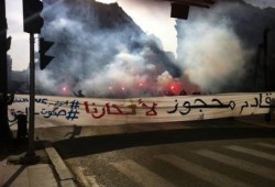 بالصور .. رافضى الانقلاب يشعلون ميدان طلعت حرب استعدادًا لـ25 يناير