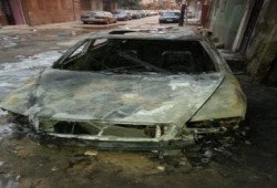 بنى سويف: بالصور مجهولون يحرقون سيارتي ضابط شرطة وشقيقته بمدينة بنى سويف