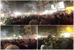 ثوار الإسكندرية يرفعون شعار "إرحل" في بداية الموجه الثورية لـ 25 يناير