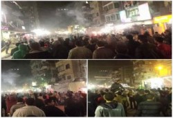 ثوار الإسكندرية يرفعون شعار "إرحل" في بداية الموجه الثورية لـ 25 يناير