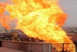 انفجار بخط أنابيب البترول بكفر الدوار