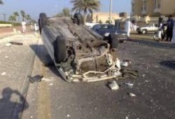 مصرع عميد شرطة وزوجته في حادث انقلاب سيارة بسيناء