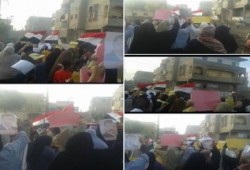 "نساء ضد الانقلاب" بالغربية تنظم مسيرة بقطور تنديد بالانقلاب العسكري