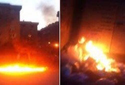 أسيوط : مجهولون يحرقون محول للكهرباء