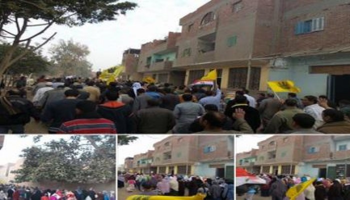 الجيزة: مسيرة حاشدة بالصف استجابة لدعوة التحالف الوطني لدعم الشرعيه