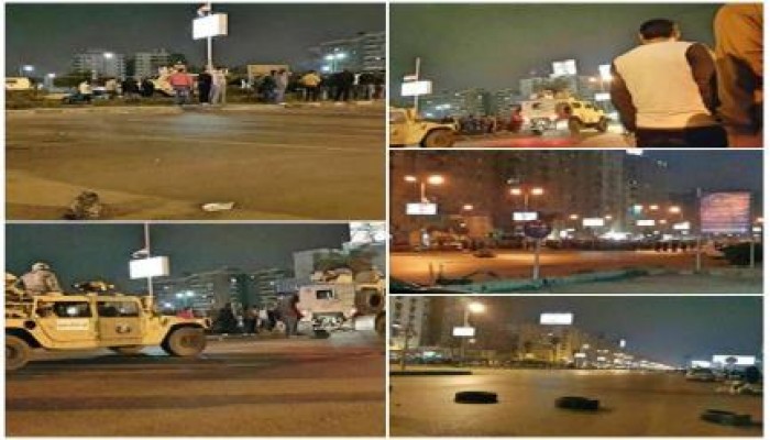 رعب الانقلاب: قوات خاصة من جيش الانقلاب لحماية قسم مدينة نصر بعد استهدافه بقنبلة