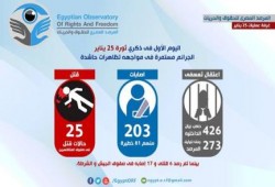 تقرير ‏المرصد المصري‬ للحقوق والحريات عن اليوم الأول فى ذكري ثورة 25 يناير