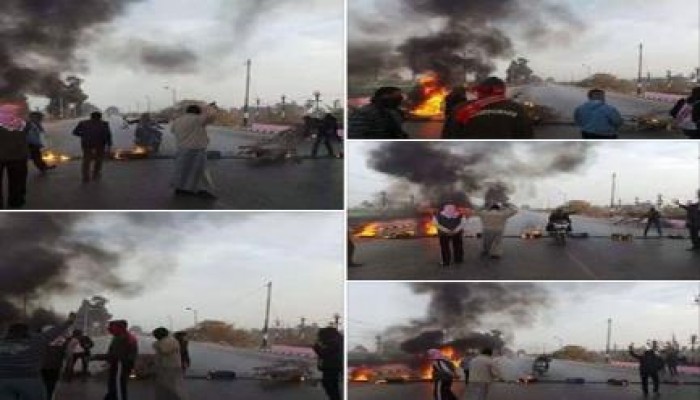 حركة المقاومة الشعبية  بأسيوط تقطع طريق أسيوط