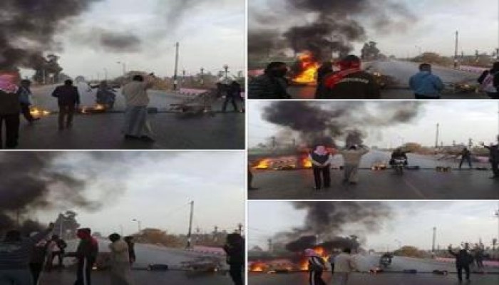 حركة المقاومة الشعبية  بأسيوط تقطع طريق أسيوط