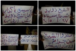 بالصور.. لأول مرة منذ الانقلاب العسكرى فعالية رافضة للانقلاب بمدينة الشيخ زويد بسيناء