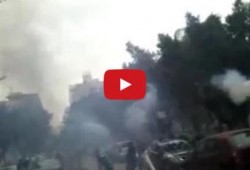 فيديو..لحظة تراجع الداخلية بحلوان أمام الالعاب النارية