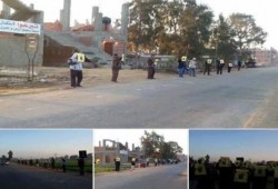 سلسلة بشرية لمناهضي الانقلاب بمحافظة ‏الغربية