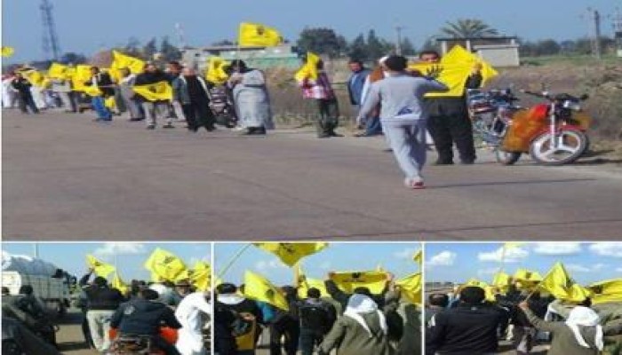سلسلة بشرية مناهضة للحكم العسكري بمحافظة  ‏كفر الشيخ