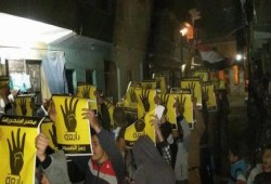 بالصور 5  تظاهرات ليليه ببني سويف ترفع شعار سيناء خارج التغطيه