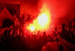 وقفة لأولتراس نهضاوي بأبو حماد أمام منزل الشهيد عبد الرحمن ناصر فى ذكرى ميلاده