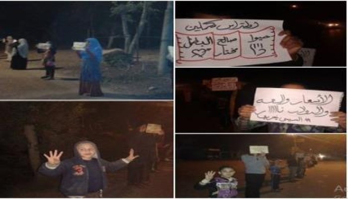 الدقهلية: سلسلة بشرية لحركة صوت الحرة على طريق شبرا بدين - المنصوره