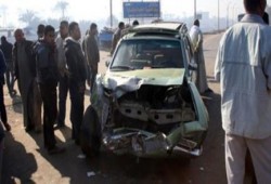 كوارث عهد السفاح : إصابة 10 مواطنين  فى حادث انقلاب سيارة بمركز إدفو شمال أسوان