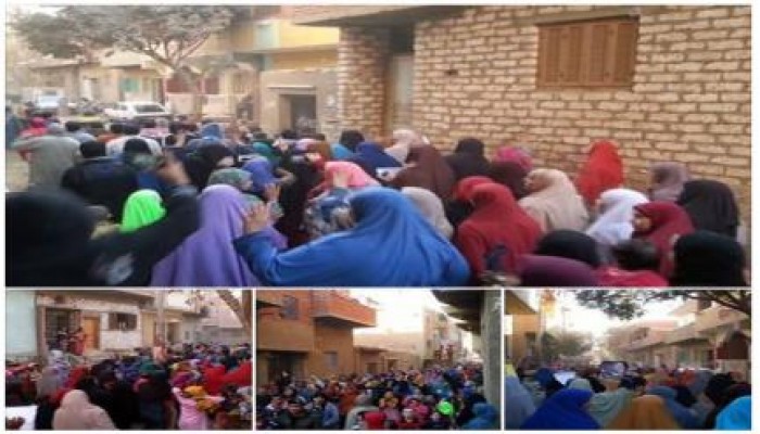 مسيرة لأهالي ببنا بجنوب بني سويف تنديدا بقمع العسكر