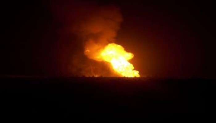 مجهولون يفجرون خط غاز " العريش " للمرة الـ 28