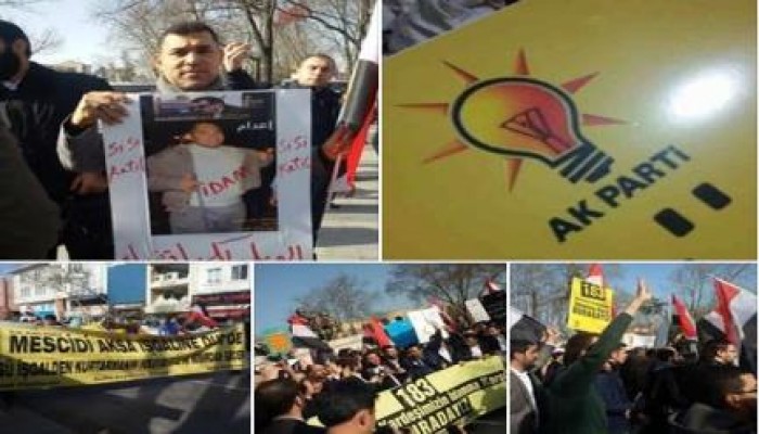 مسيرة حاشدة للجالية المصرية بإسطنبول بالتعاون مع حزب "اك بارتي " التركي " مناهضة للإنقلاب