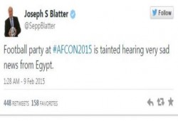 بلاتر: الأخبار الحزينة القادمة من مصر أفسدت احتفالات أمم أفريقيا