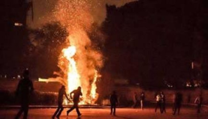 " عشاق نادي الزمالك " تعلن مسئوليتها عن إشعال النيران بالشونة الرئيسية  بالغربية