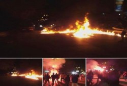 ثوار المعادى يقطعون طريق مصر حلوان الزراعى اعتراضا على قتل الأبرياء