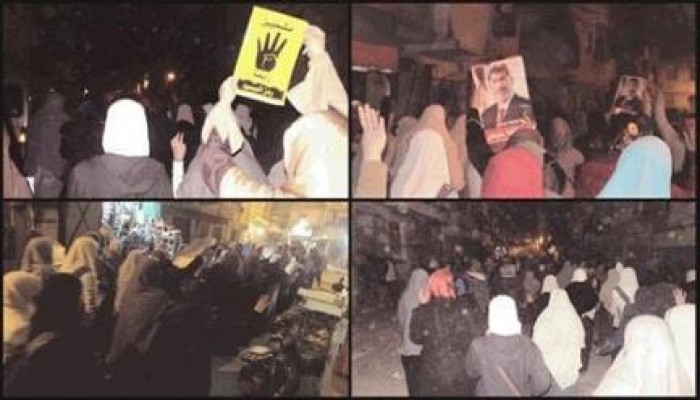 ثوار الإسكندرية يتحدون العاصفة الترابية ويخرجون للتنديد بمجزرة الدفاع الجوي